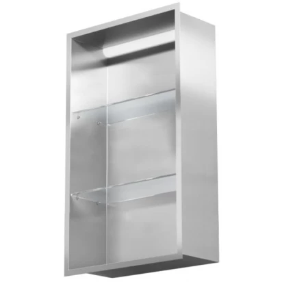 Półka pionowa z oświetleniem do zabudowy 40x80 MCJ FLAT F.PWNP LED 4080/15 SB stal