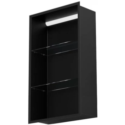 Półka pionowa z oświetleniem do zabudowy 40x80 MCJ FLAT F.PWNP LED LBL 4080/15 czarna