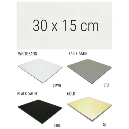 Półka szklana 30 cm MCJ ZERO/FLAT/BEND GA 3X/15/STWH satin/gold