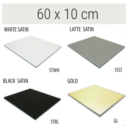 Półka szklana 60x10 MCJ FLAT/BEND GA 600/10/STWH satin/gold