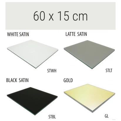 Półka szklana 60x15 MCJ FLAT/BEND GA 600/15/STWH satin/gold