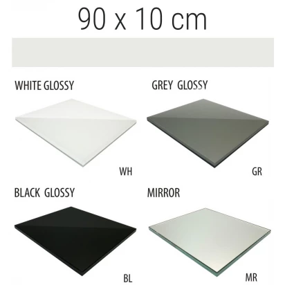 Półka szklana 90x10 MCJ FLAT/BEND GA 900/10/WH glossy/mirror