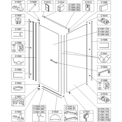Profil łączący do kabiny kwadratowej KNDJ/PRIII 90 cm Sanplast PRESTIGE III 660-C1669