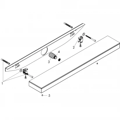 Prysznic boczny na ramiona z półką 50x8 Hansgrohe RAINFINITY 26243990 złoty optyczny polerowany