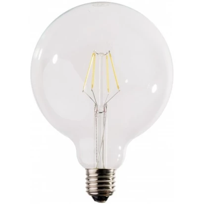 Przezroczysta żarówka LED kula E27 G125 4W 3000K 470lm Korolowe Kable ZD125104W ściemnialna bulbo