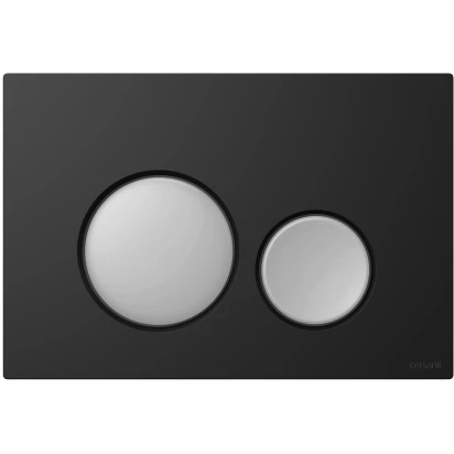 Przycisk do spłuczek Cersanit LUNA K97-0408 czarny mat/chrom mat