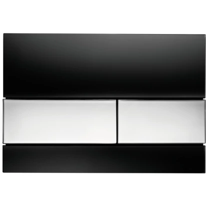 Przycisk do spłuczek WC szklany Tece SQUARE 9240807 szkło czarne / przyciski chrom połysk
