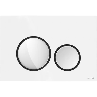 Przycisk spłukujący Cersanit LUNA K97-0628 biały połysk/czarny mat