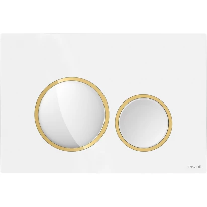 Przycisk spłukujący Cersanit LUNA K97-0629 biały połysk/złoty połysk