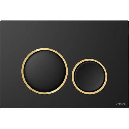 Przycisk spłukujący Cersanit LUNA K97-0632 czarny mat/złoty polysk
