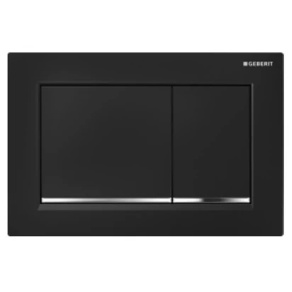 Przycisk spłukujący przedni / górny do spłuczek Geberit OMEGA20 115.080.KM.1 czarny / chrom błyszczący