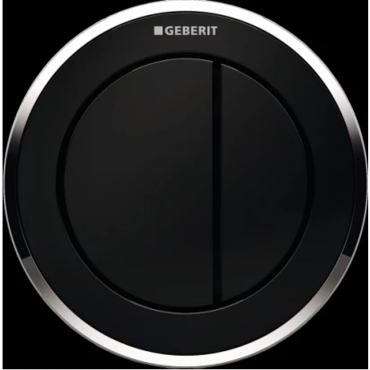 Przycisk spłukujący meblowy do WC dwudzielny, pneumatyczny, ręczny Geberit TYP 10 116.057.KM.1 czarny chrom