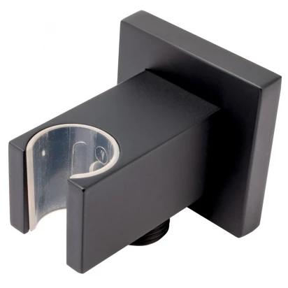 Przyłącze kątowe kwadratowe z uchwytem na słuchawkę FDesign INULA FD8-601-22 czarne