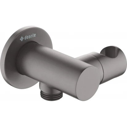 Przyłącze kątowe okrągłe z uchwytem na słuchawkę Deante CASCADA NAC D57K titanium