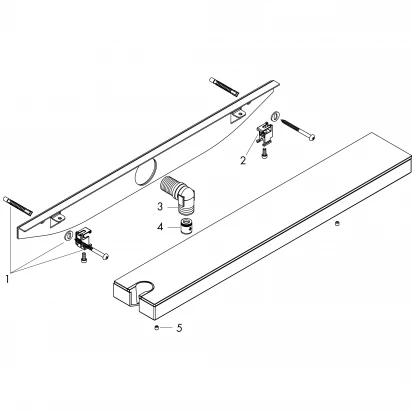 Przyłącze kątowe z uchwytem na słuchawkę i półką L Hansgrohe RAINFINITY 26843000