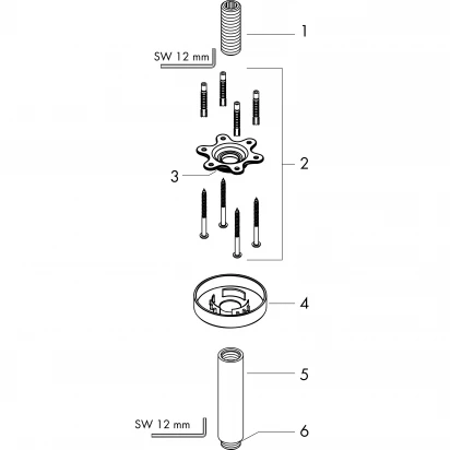 Ramię prysznicowe S sufitowe 10 cm Hansgrohe 27393990 zloty optyczny polerowany