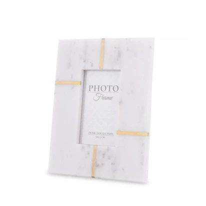 Ramka na zdjęcie 9x13 marmurowa złota 22x18 164433