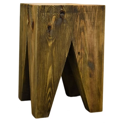 Ręcznie robiony stołek z litego drewna dębowy kwadratowy xob2649