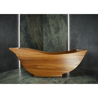 Ręcznie wykonana wanna wolnostojąca dębowa naturalna 185 cm