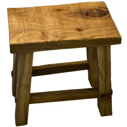 Ręcznie wykonany stołek zydel dębowy drewniany xob3540 ze szczebelkami