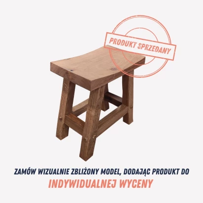Ręcznie wykonany taboret łazienkowy dębowy