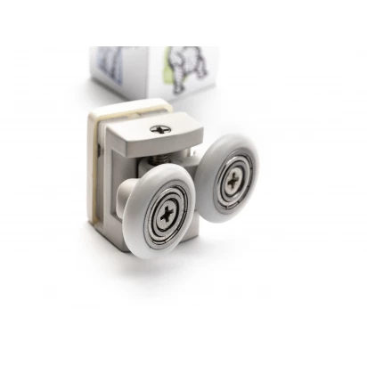 Rolka jezdna górna podwójna z zaślepką New Trendy PRIME ROL-0004-WHITE biała