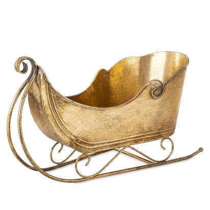 Sanie dekoracyjne złote metalowe 38cm Casa Roma 163508