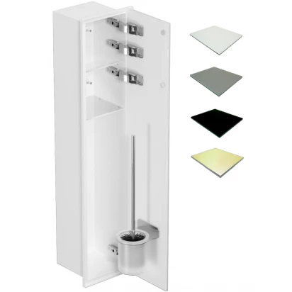 Schowek WC 80 cm MCJ ZERO Z.PW2D LWH WC 800 STWH biały satin/gold/2xdrzwi