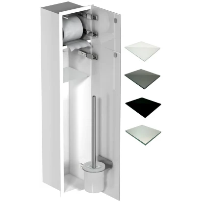 Schowek WC 80 cm biały MCJ FLAT F.PW2D LWH WC 800 glossy/mirror/2xdrzwi