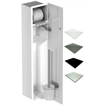 Schowek WC 80 cm biały MCJ FLAT F.PWAD LWH WC 800 WH glossy/mirror/1xdrzwi