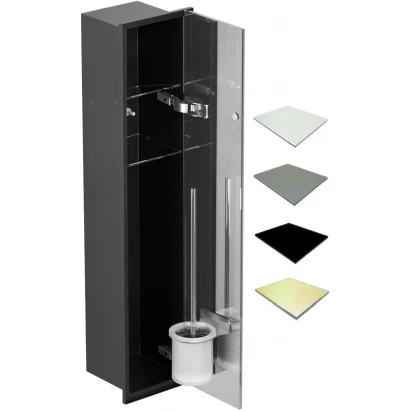 Schowek WC 80 cm czarny MCJ ZERO Z.PWAD LBL WC 800 STWH satin/gold/1xdrzwi