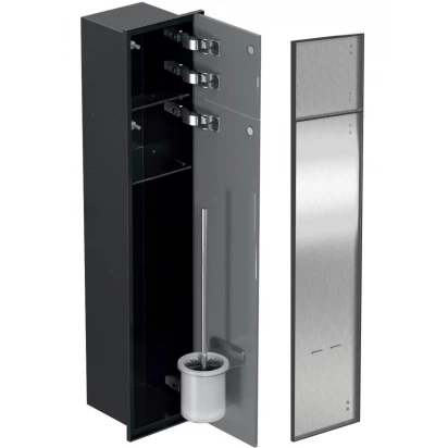 Schowek WC 80 cm pod płytki MCJ ZERO Z.PW2T LBL WC 800 DIN R czarny/2xdrzwi PRAWY