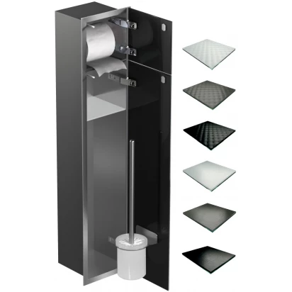 Schowek WC 80 cm stalowy MCJ FLAT F.PW2D WC 800 SB GMWH glamour/lienzo/2xdrzwi