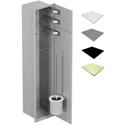 Schowek WC 80 cm szary MCJ ZERO Z.PW2D LGR WC 800 STWH satin/gold/2xdrzwi