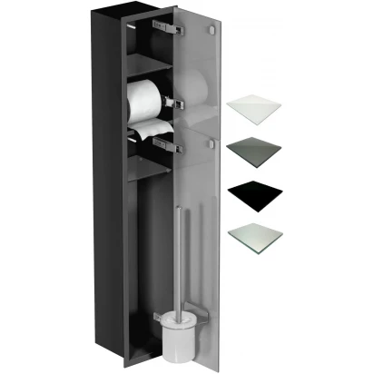 Schowek WC 95 cm czarny MCJ FLAT F.PW2D LBL WC 950 glossy/mirror/2xdrzwi