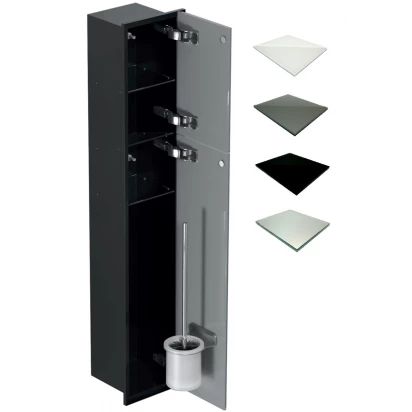 Schowek WC 95 cm czarny MCJ ZERO Z.PW2D LBL WC 950 WH glossy/mirror/2xdrzwi