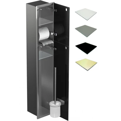 Schowek WC 95 cm stal MCJ BEND B.PW2D WC 950 SB STWH satin/gold/2xdrzwi