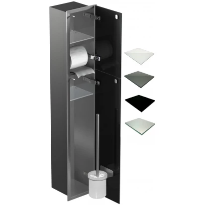 Schowek WC 95 cm stalowy MCJ FLAT F.PW2D WC 950 SB glossy/mirror/2xdrzwi