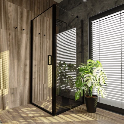 Ścianka boczna 120x200 Vitalle NOLA VNTWD120203PK czarna mat