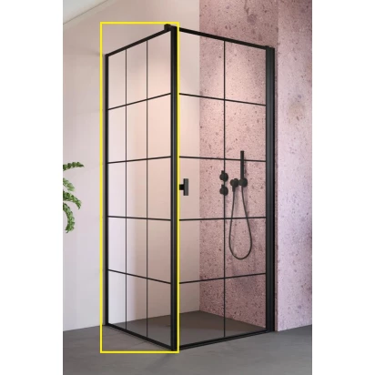 Ścianka boczna S1 90x200 Radaway NES 8 BLACK KDJ I 10089090-54-55 czarna/factory