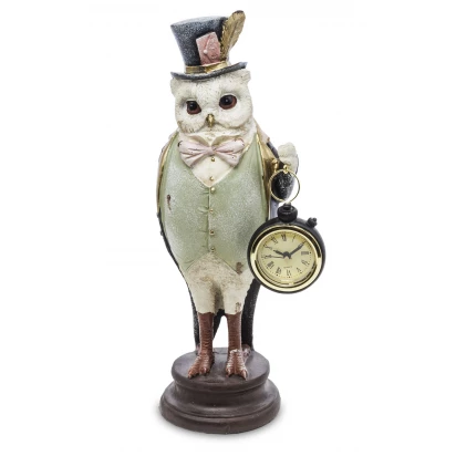 Sowa w cylindrze z zegarkiem figurka Pierrot 121683