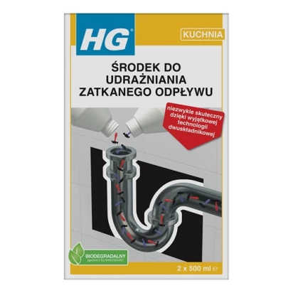 Środek do udrażniania zatkanego odpływu - podwójna moc 2x500 ml HG 343100129