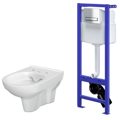 Stelaż podtynkowy HI-TEC + miska WC bez kołnierza Cersanit CITY S701-195