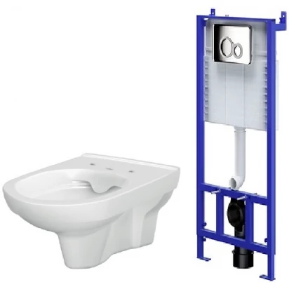 Stelaż podtynkowy SLIM&SILENT + miska WC Clean On Cersanit CITY S701-196