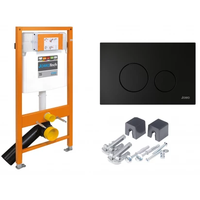 Stelaż podtynkowy WC 112cm + wspornik + przycisk spłukujący Switch Jomo 103-000000080/174-91103000-00 czarny mat