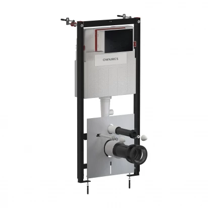 Stelaż podtynkowy WC ECO z przyciskiem spłukującym Omnires STRONGFRAME STFWCECO1M-RBLM czarny mat