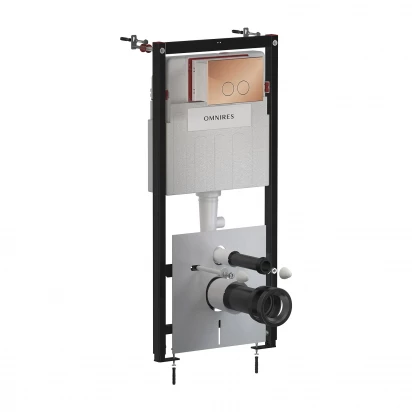 Stelaż podtynkowy WC ECO z przyciskiem spłukującym Omnires STRONGFRAME STFWCECO1M-RBP miedź połysk