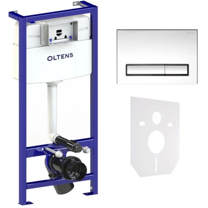 Stelaż podtynkowy do WC + przycisk spłukujący + uszczelka wygłuszająca Oltens TRIBERG 58300100