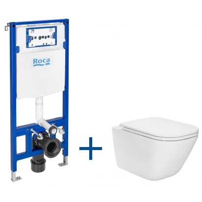Stelaż podtynkowy + miska WC + deska Roca GAP SQUARE/DUPLO ONE A893105900