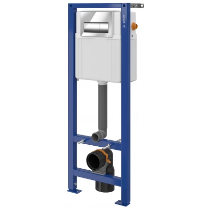 Stelaż podtynkowy WC wąski 40 cm 02 + przycisk spłukujący Cersanit PRESTO S701-329 chrom